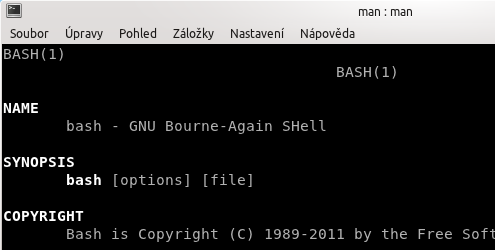 BASH – GNU Bourne-Again SHell – manuálová stránka